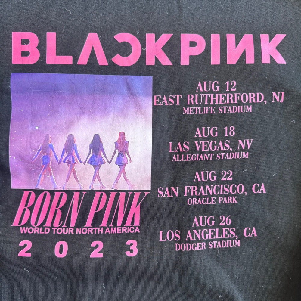 Blackpink Born Pink World Tour 2023 Sweatshirt Black Medium North America Tour - Picture 2 of 6